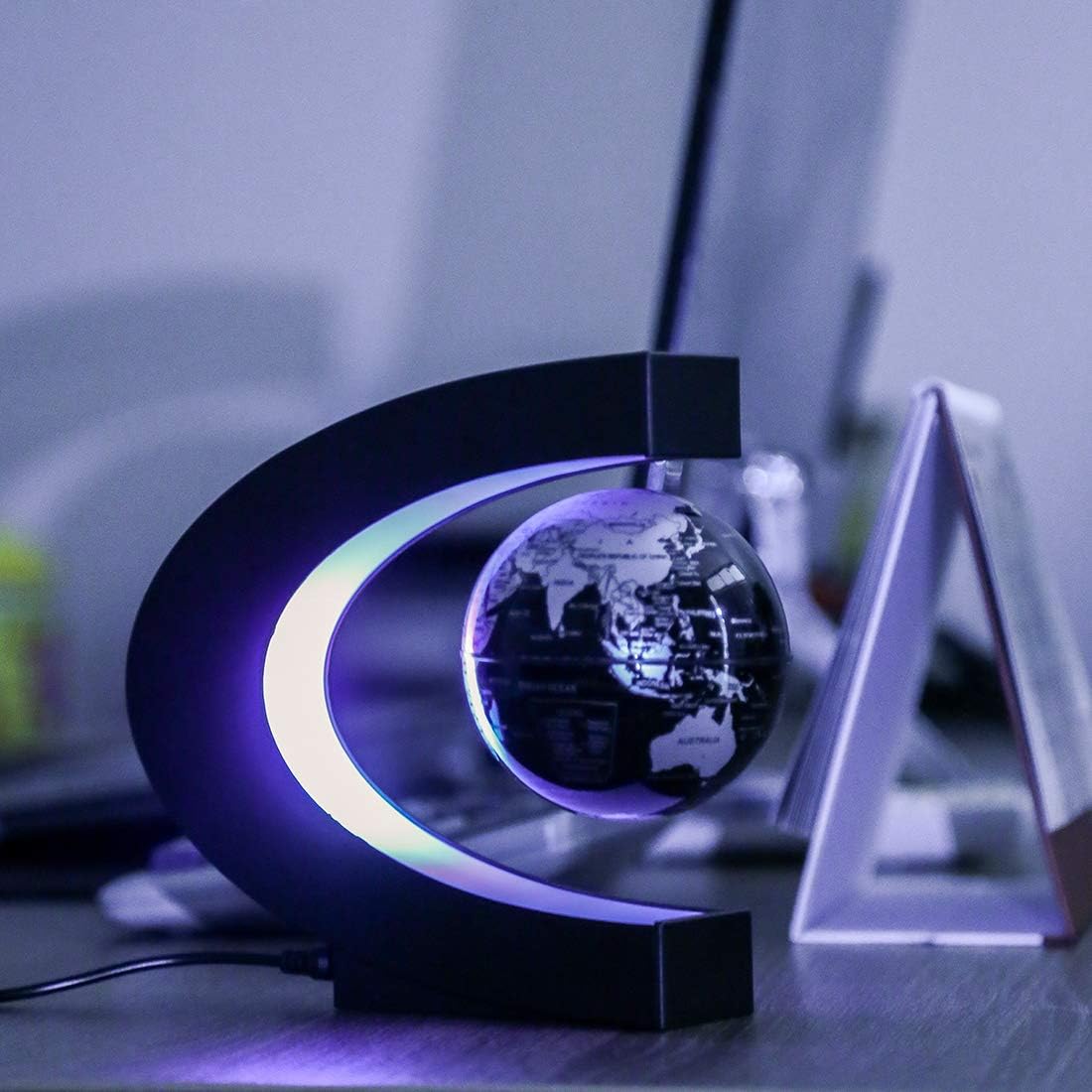 Magnetic Floating Globe with LED Lights – Levitating World Map for Desk & Home Decor