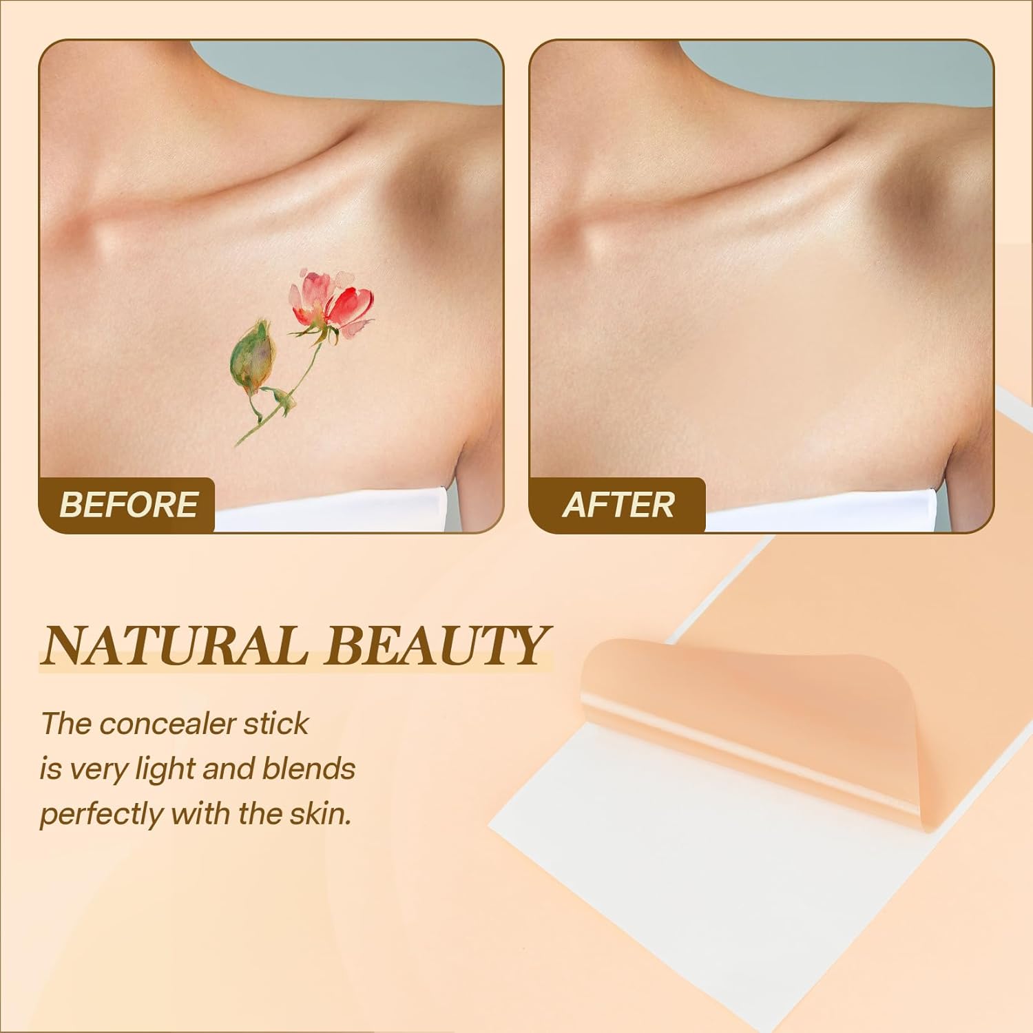 6x Tattoo Cover Up Sticker – Breathable Skin Concealing Tape for Body Tattoos