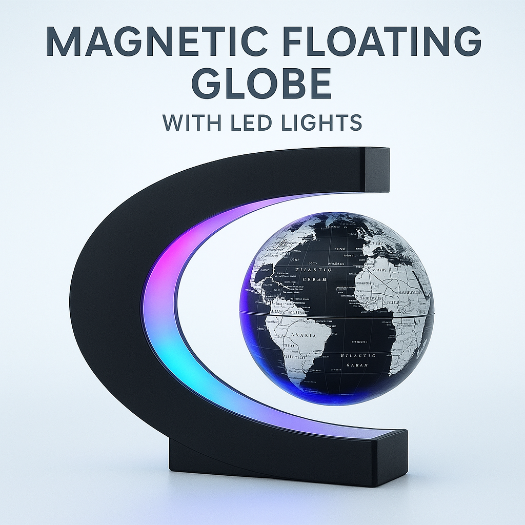 Magnetic Floating Globe with LED Lights – Levitating World Map for Desk & Home Decor